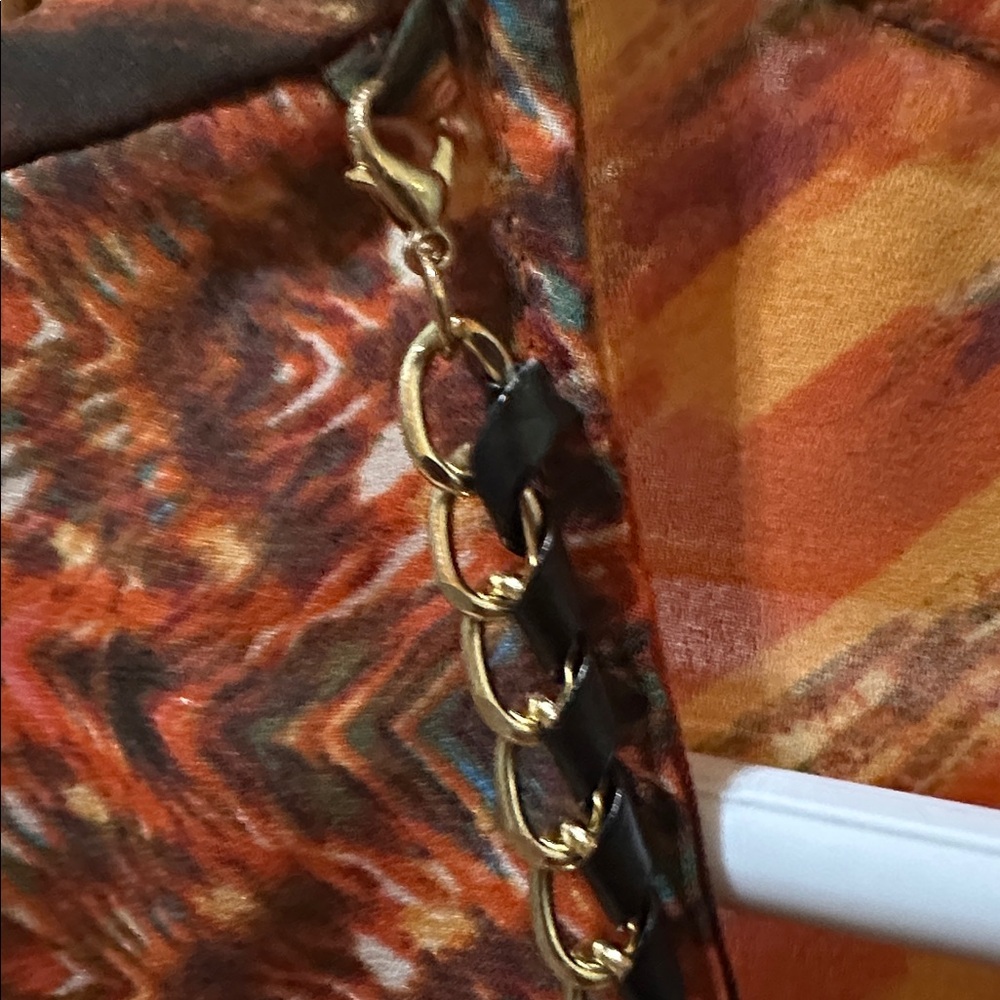 NY Collection Bohemian Style Blouse with Built in Removable “Necklace” - Picture 11 of 13